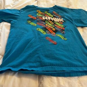 Tony Hawk boys 7 LARGE Teal Skateboard Graphic Tee tshirt